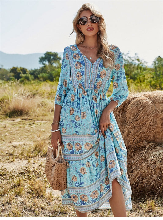 Mode | Bonnie - Bohemian Zomerjurk: Verken de Schoonheid van Boho-Chic