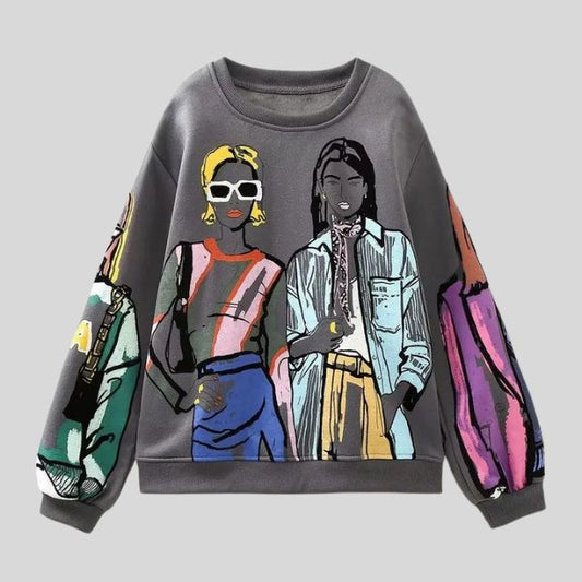 Lässiger Sweatshirt mit Grafikdruck