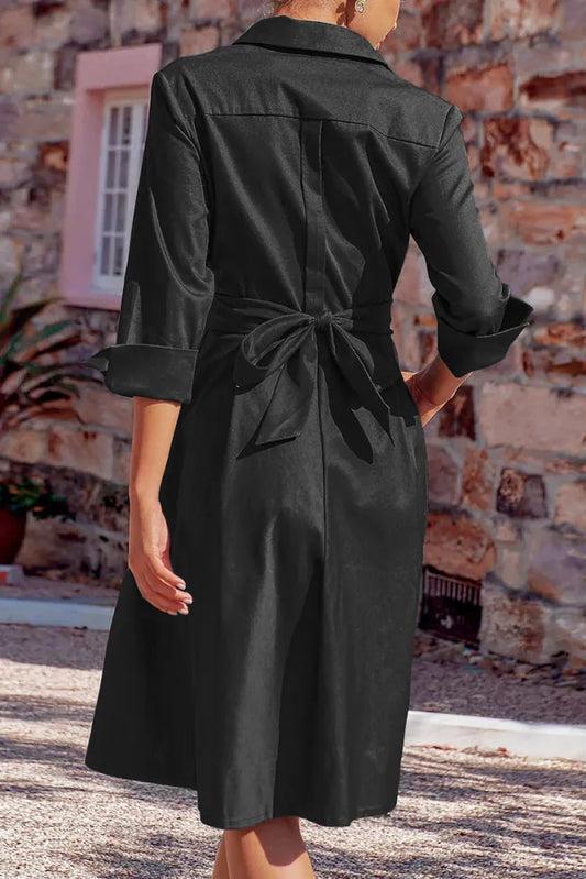 Anne® | Kleid mit gekreuzter Schleife und Knöpfen