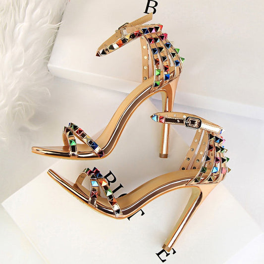 Clearly A Stud Rainbow Heeled Sandal