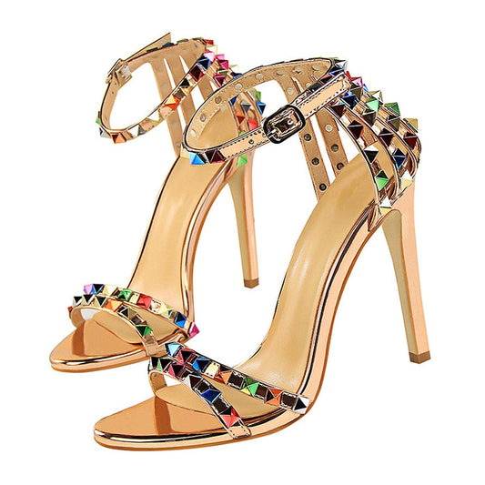 Clearly A Stud Rainbow Heeled Sandal