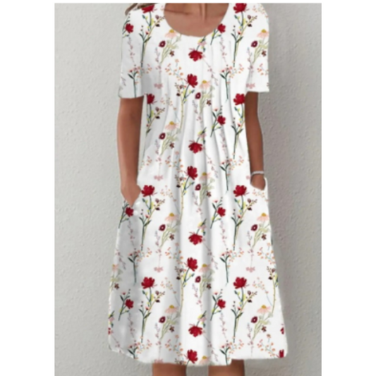 Fließendes Kleid mit Blumenmuster für Damen