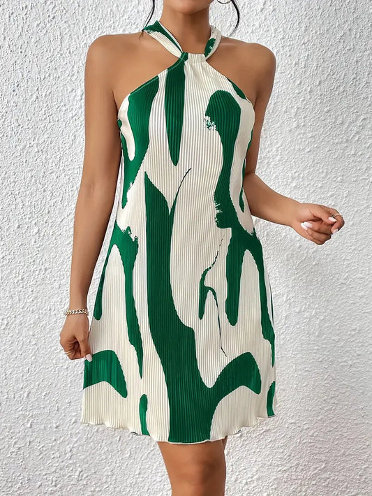 Ärmelloses Kleid mit Allover-Print