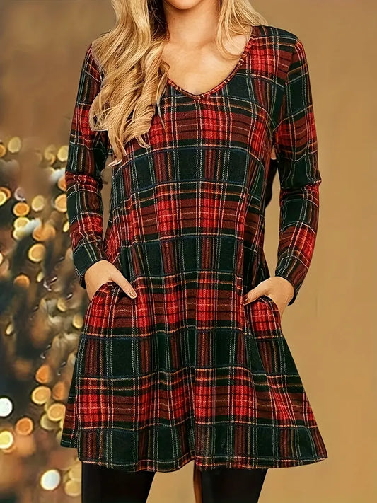 Damen Plaid Kleid | Mini