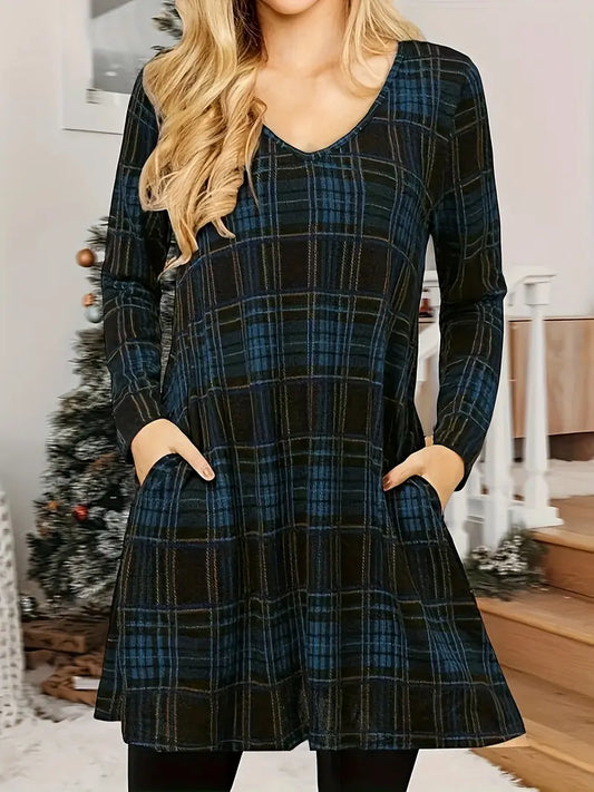 Damen Plaid Kleid | Mini