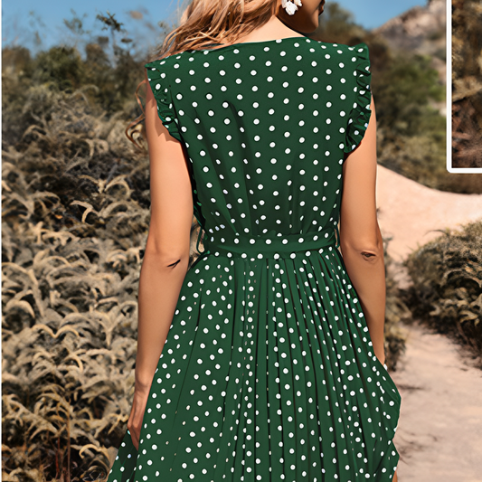 Ärmelloses Kleid mit Polka-Dot-Muster