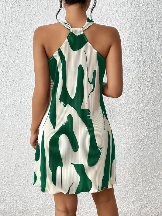 Ärmelloses Kleid mit Allover-Print