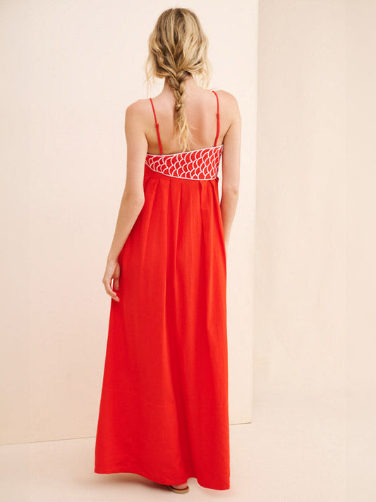 Damen-Maxi-Kleid | Rot