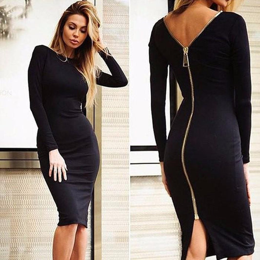 Bodycon Kleid Mit Reißverschluss Über Die Ganze Rückenlänge | Bernadeth