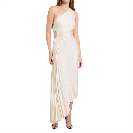 Asymmetrisches One-Shoulder-Plisseekleid