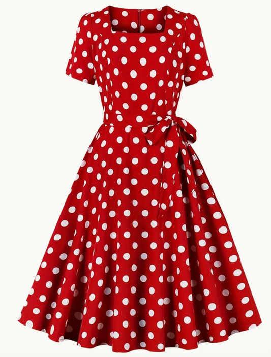 ANKE  - Elegante vintage Polka Kleid fur den Fruhling/ Sommer