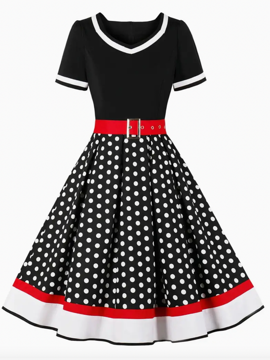 ANJA  - Elegante vintage Polka Kleid fur den Fruhling/ Sommer