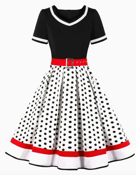 ANJA  - Elegante vintage Polka Kleid fur den Fruhling/ Sommer