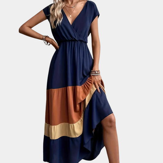 Lässiges Kleid mit V-Ausschnitt für Damen