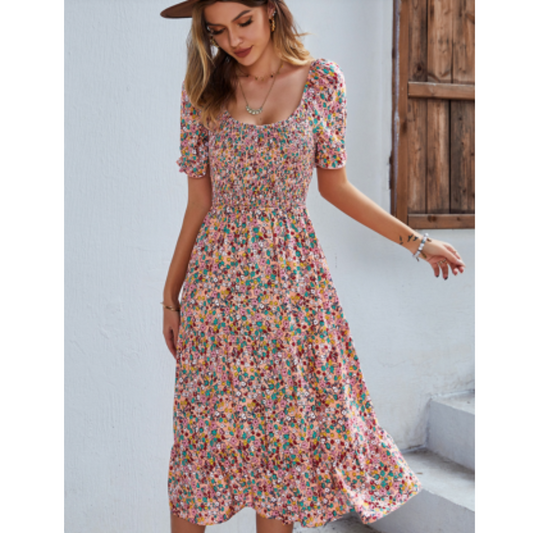 Atemberaubendes fließendes Sommerkleid mit Blumenmuster für Damen