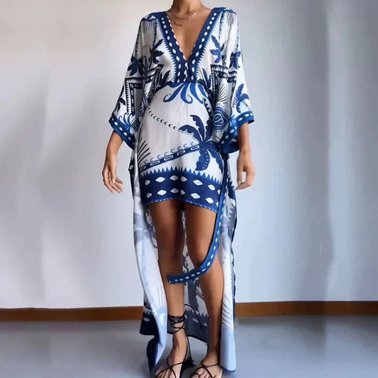 Boho-Kimono-Kleid mit Taillenband