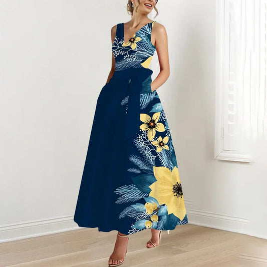 – marineblaues maxikleid