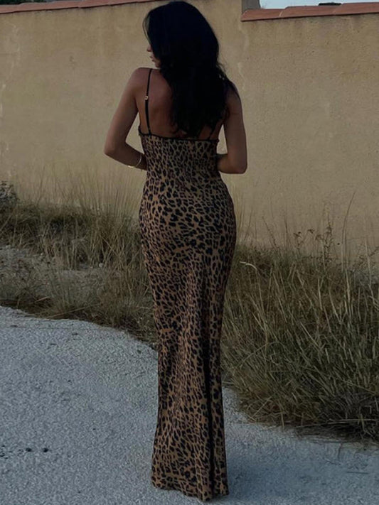 CamiMaxikleid mit Leopardenmuster