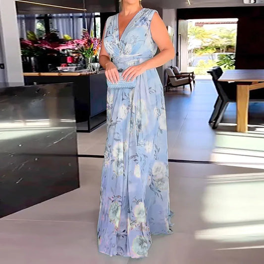 Florales Maxikleid mit V-Rücken