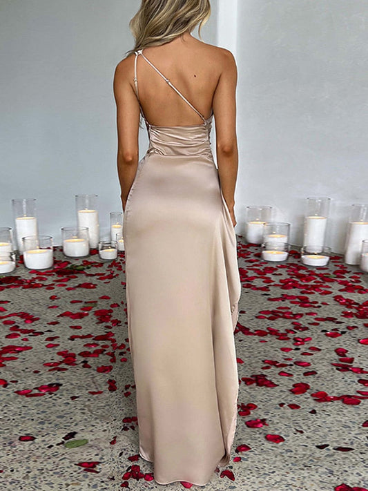 One-Shoulder-Kleid aus Satin