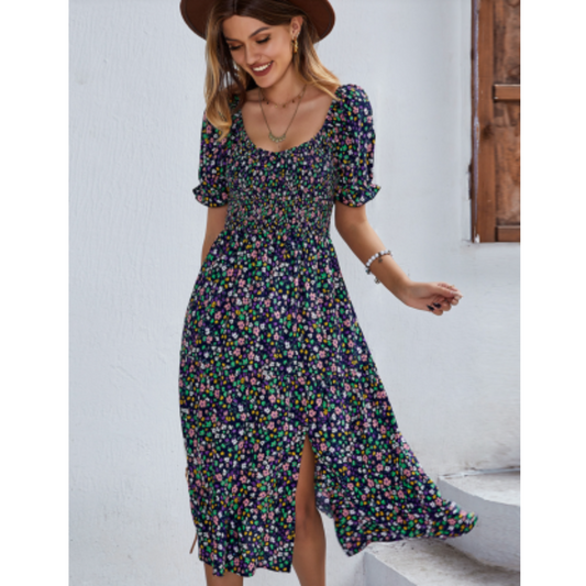 Atemberaubendes fließendes Sommerkleid mit Blumenmuster für Damen