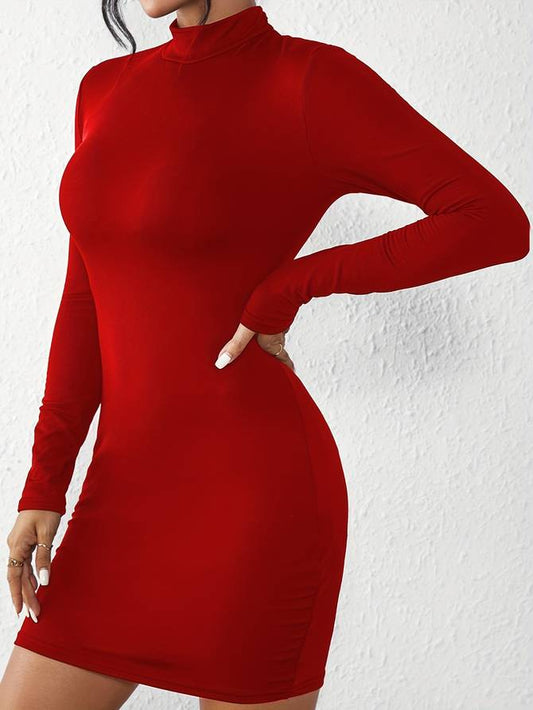 Klassisches Bodycon Kleid mit Rollkragen