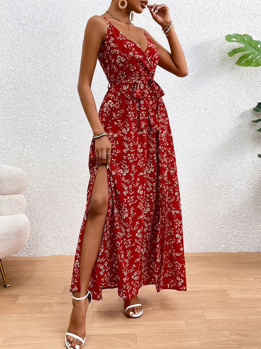 Ärmelloses Festkleid mit Beinschlitz für Damen