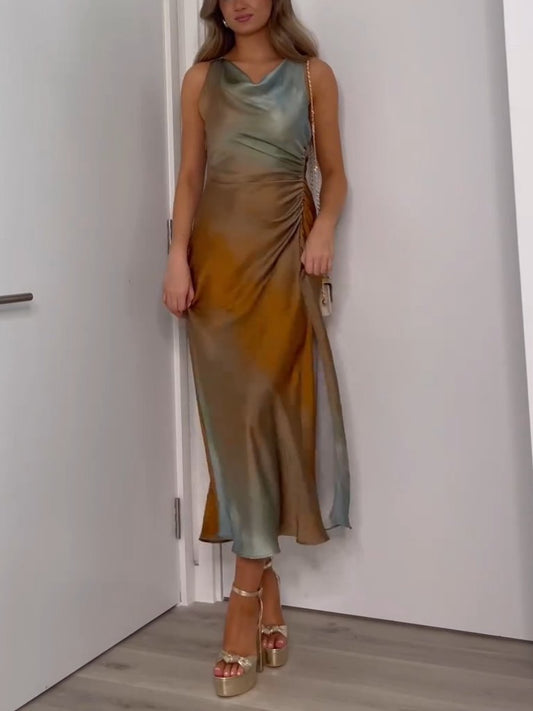 Elegantes Träger-Maxikleid mit Farbverlauf