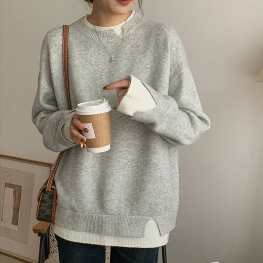 übergroßer Pullover mit langen Ärmeln und Cut-Out